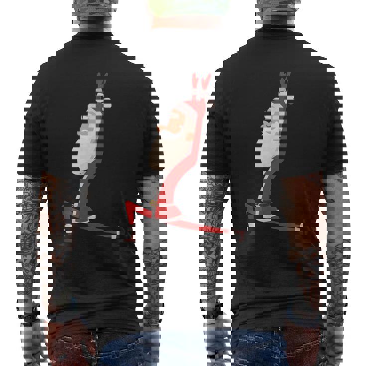 ヨガ サンタ クリスマス ワークアウト メンズTシャツ バックプリント