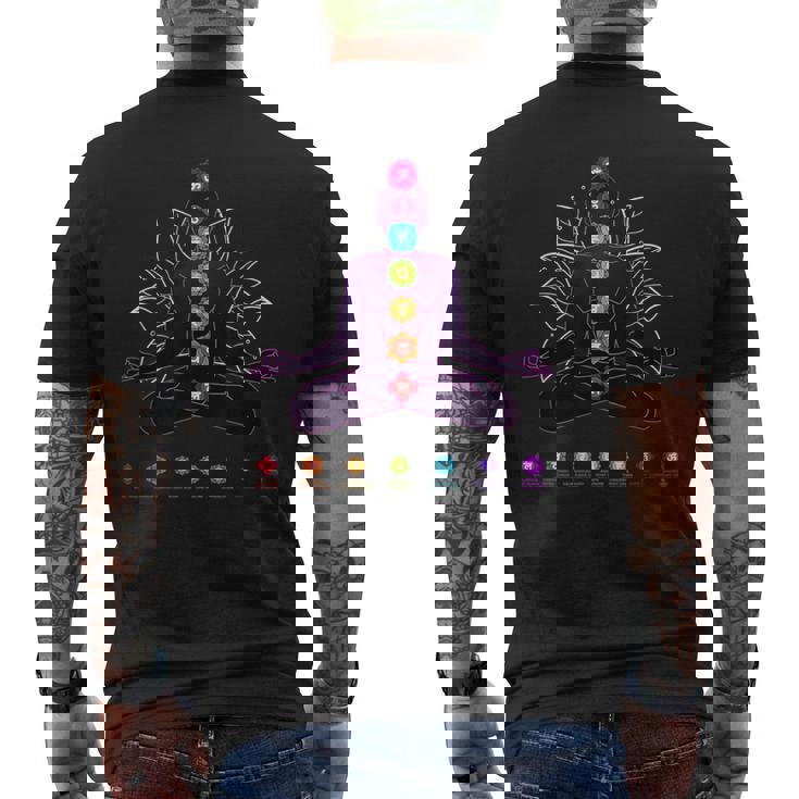 ヨガ チャクラ スピリチュアル ボディ システム 瞑想 メンズTシャツ バックプリント