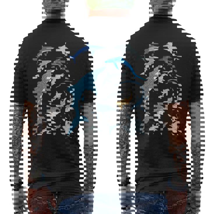 ヨシキリザメ アオザメ シュモクザメ ジンベエザメ メンズTシャツ バックプリント