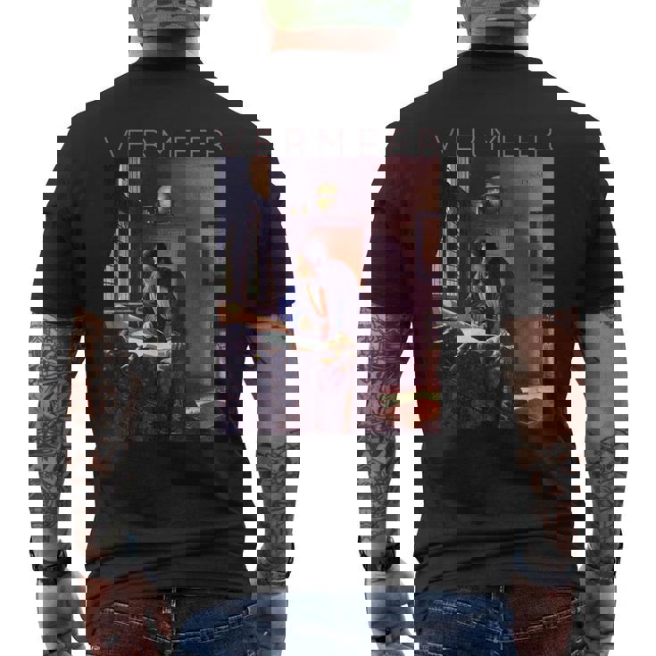 ヨハネス フェルメール 芸術家のための芸術 地理学者 メンズTシャツ バックプリント