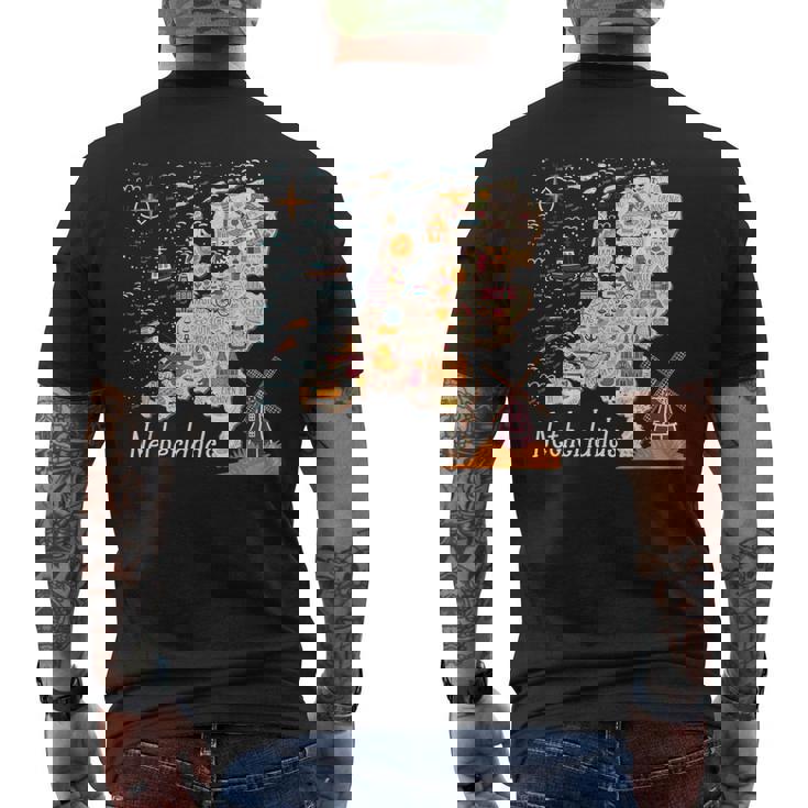 ヨーロッパ オランダ 地図 オランダ アムステルダム バケーション お土産 メンズTシャツ バックプリント