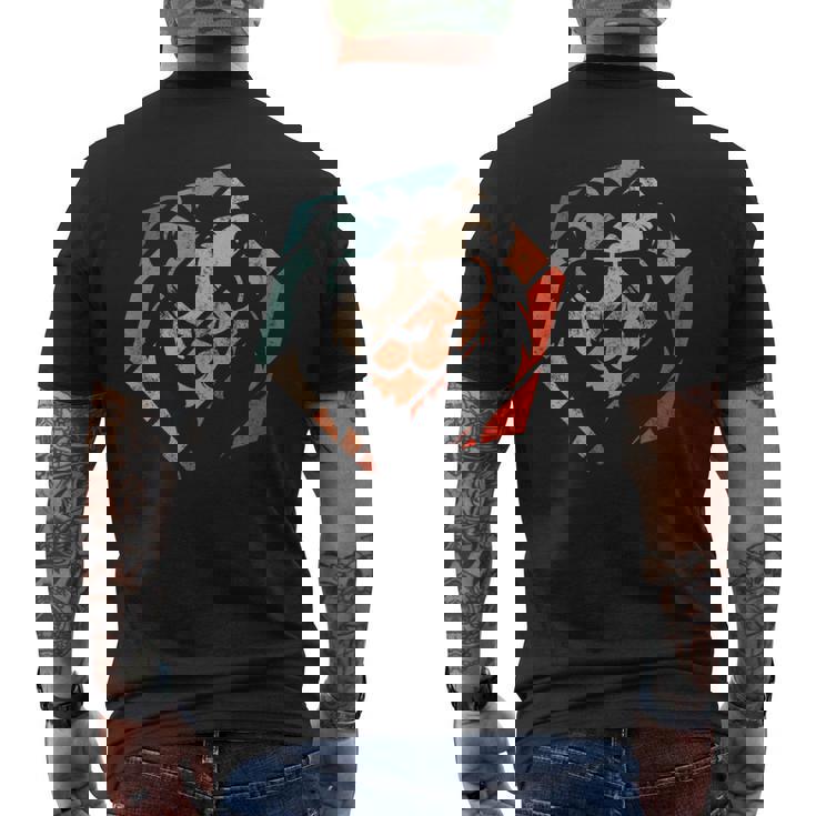 ライオン レトロスタイル ビンテージ メンズTシャツ バックプリント