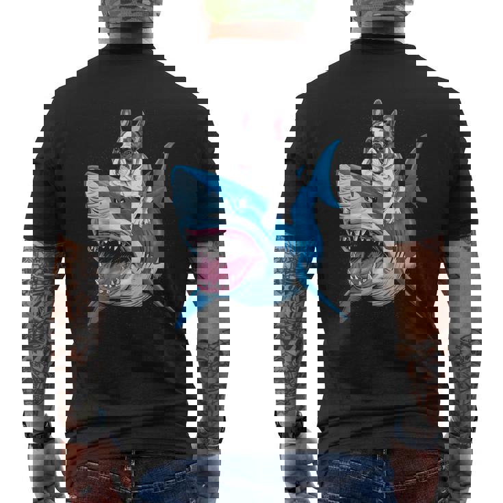 ライディング シャーク フレンチブルドッグ 長袖tシャツ メンズTシャツ バックプリント