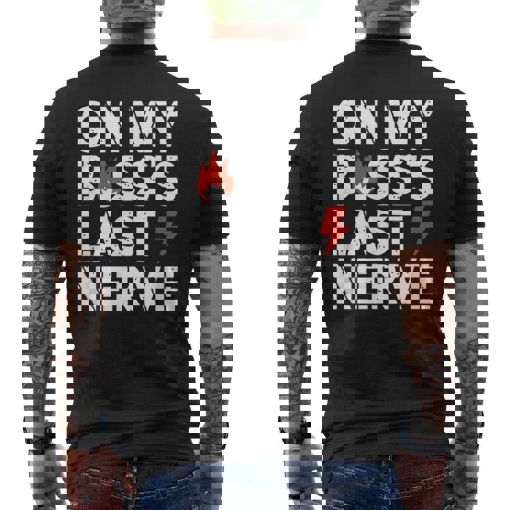 ライトニングボルトでボスの最後の神経質について メンズTシャツ バックプリント