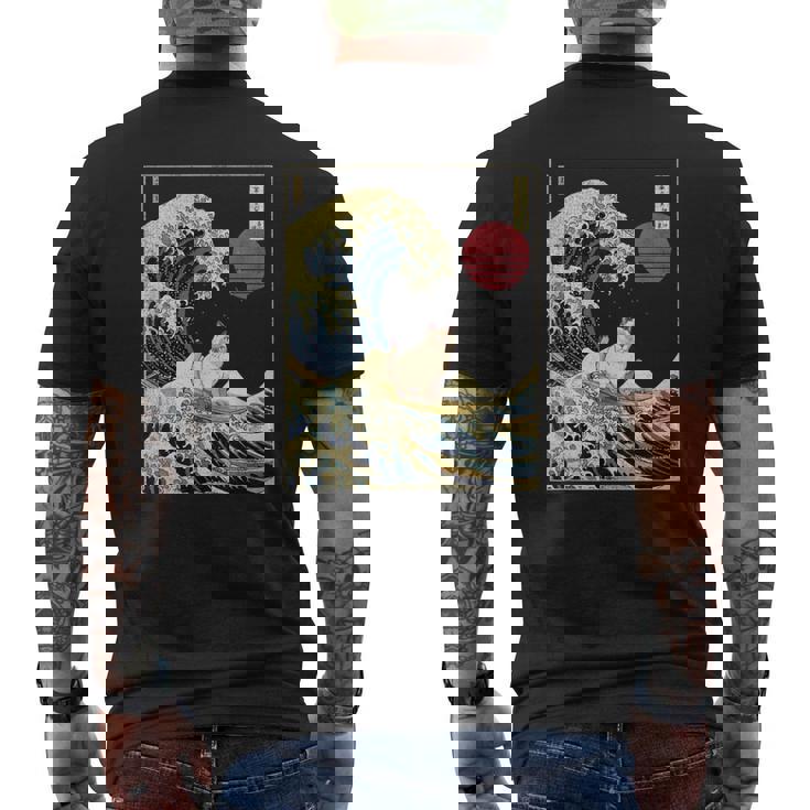 ラグドール 猫 神奈川 波 面白い サーフ 動物 メンズTシャツ バックプリント