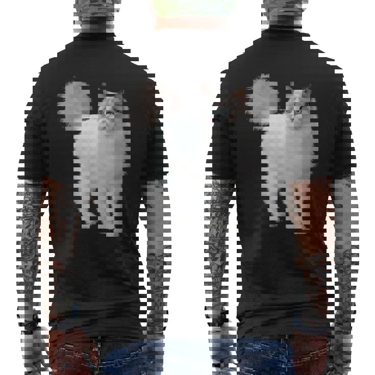 ラグドール 猫のポートレート ラグドール キャットヘッド ラグドール 猫の顔 メンズTシャツ バックプリント