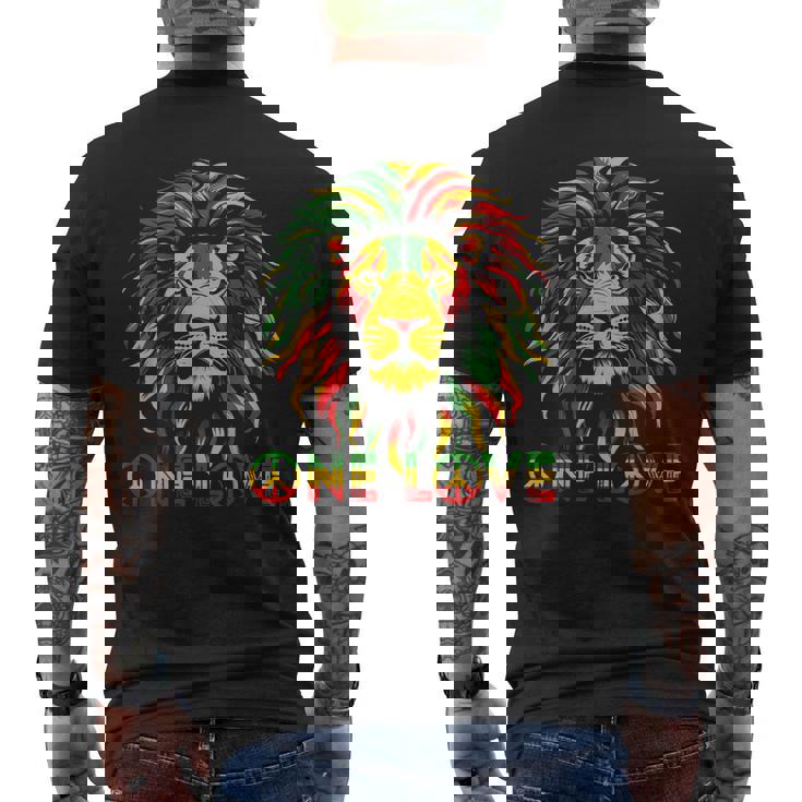 ラスタ レゲエ ライオン ジャマイカ ルーツ ユダのライオン ラスタファリ メンズTシャツ バックプリント