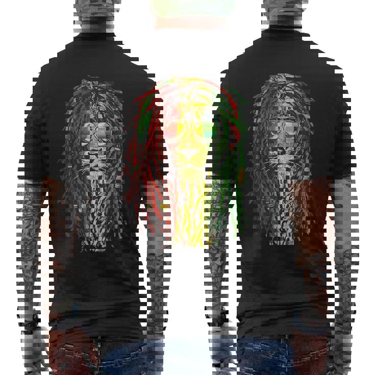 ラスタライオン クール ドレッドロック ラスタファリ ラスタ愛好家用 メンズTシャツ バックプリント