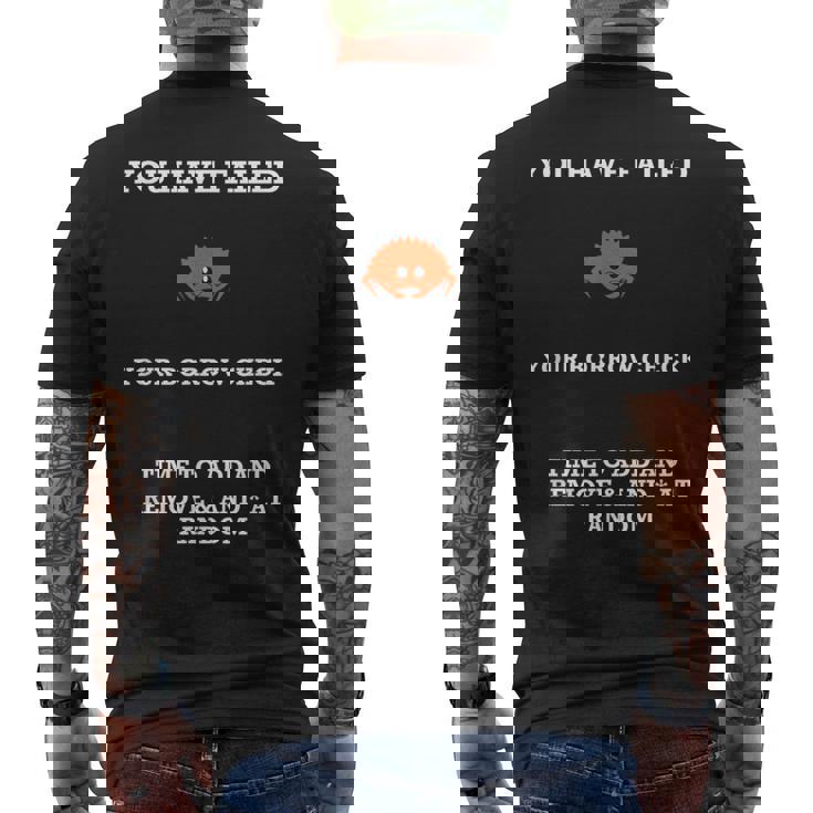 ラストプログラミング ユーモア ラスタ海観覧会 レンタルチェック 失敗 メンズTシャツ バックプリント