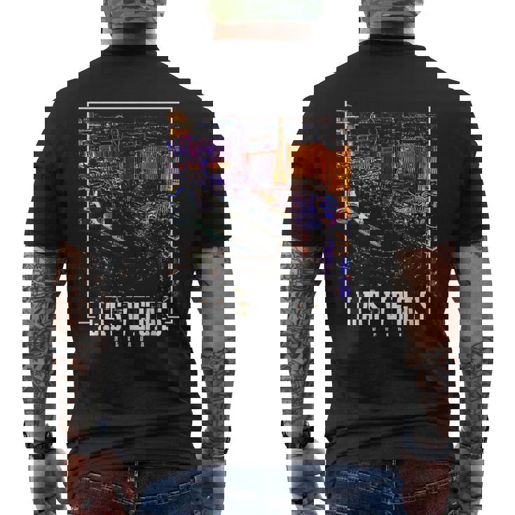 ラスベガス 夜のネバダスカイライン お土産 ラスベガス メンズTシャツ バックプリント