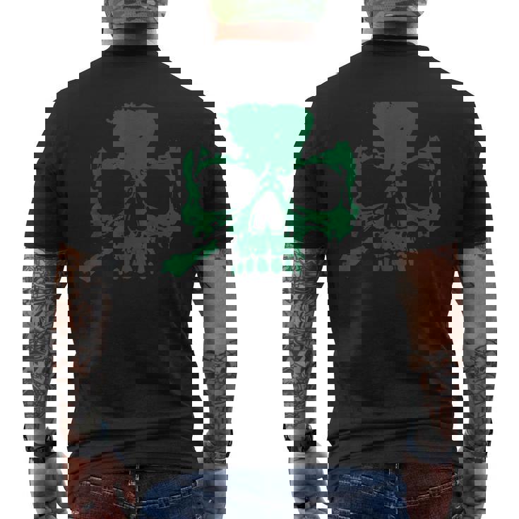 ラッキースカル クローバー メンズTシャツ バックプリント