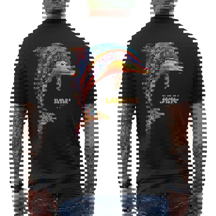 ラハイナ マウイ ハワイ ティー ハワイアン ダイビング バケーション イルカ メンズTシャツ バックプリント