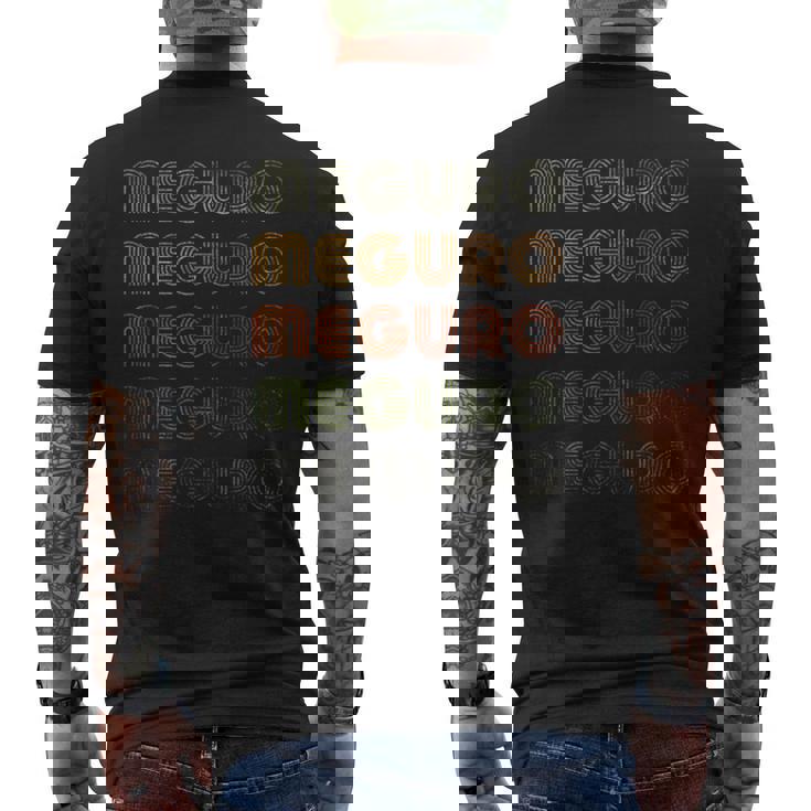 ラブハート 目黒 グランジ ヴィンテージスタイル 黒 目黒 メンズTシャツ バックプリント