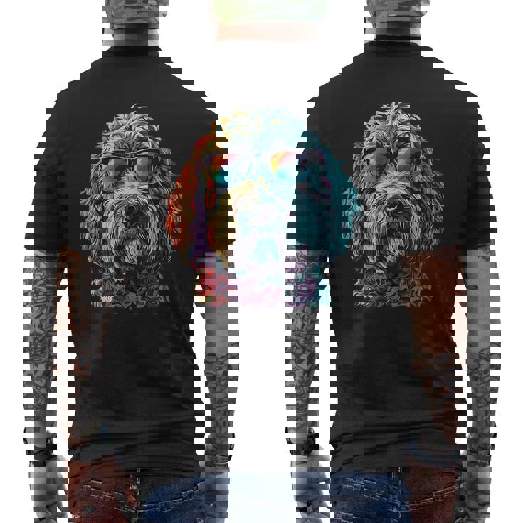 ラブラドゥードル・ドゥードル・ママ 犬 犬のママ 毛皮の友達 メンズTシャツ バックプリント