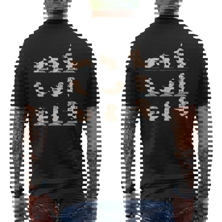 ラブラドール レトリバー ヨガ メンズTシャツ バックプリント