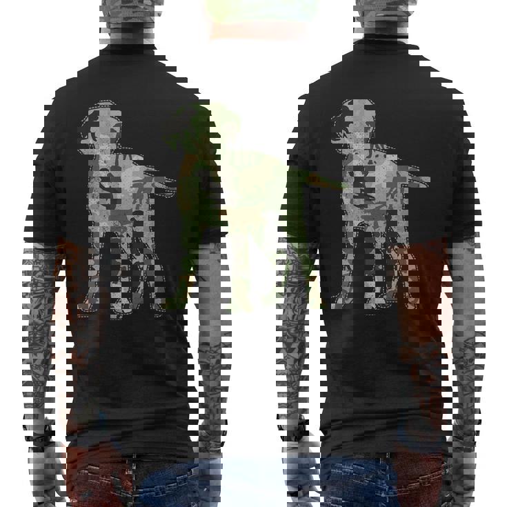 ラブラドール 迷彩 メンズTシャツ バックプリント