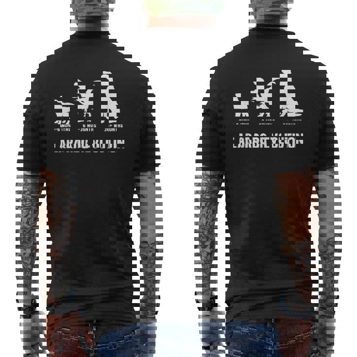 ラブラドールレトリバー エボリューションデザイン ラブラドールオーナー向け メンズTシャツ バックプリント