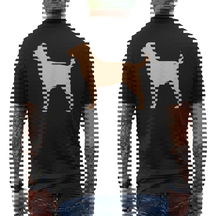 ラブラドールレトリバー 犬のシルエット メンズTシャツ バックプリント