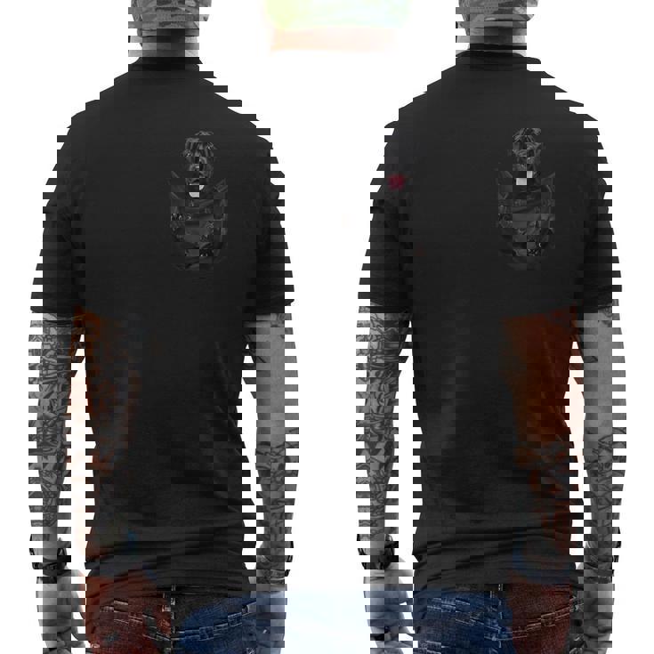 ラブラドール愛好家のためのあなたのポケットの中の面白いラブラドールレトリバー メンズTシャツ バックプリント