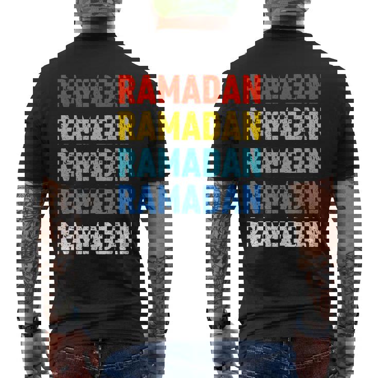 ラマダン断食カフタンアバヤフリーデーラマダンイスラム メンズTシャツ バックプリント