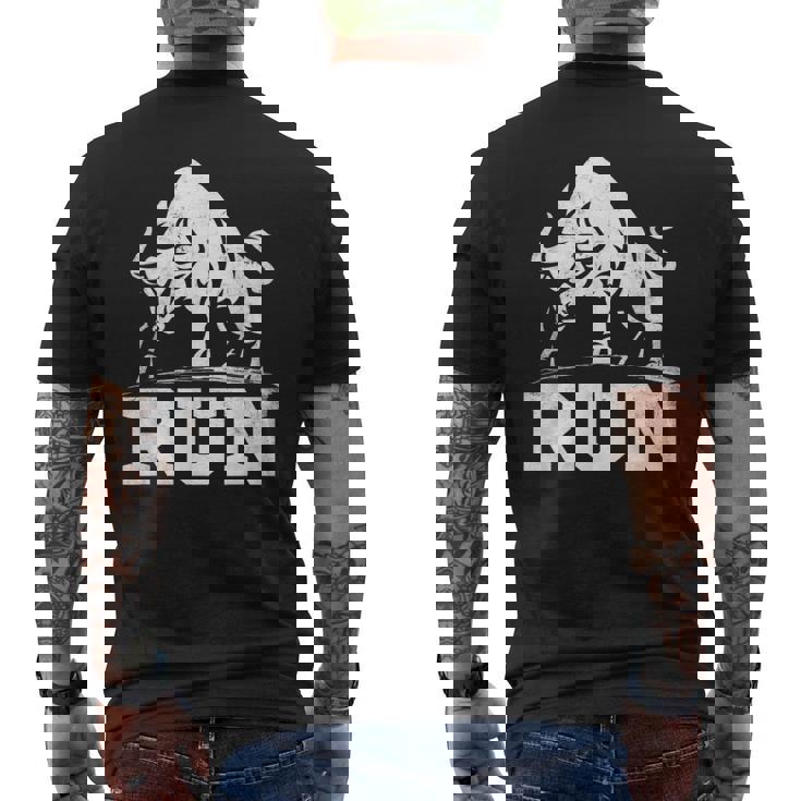 ランニング ブル レイジング ブルズ ラン 闘牛 カウボーイズ 恋人 動物 メンズTシャツ バックプリント