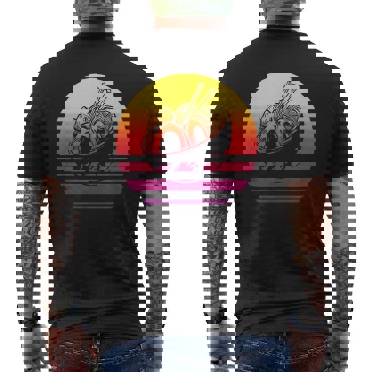 ラーメン レトロスタイル ビンテージ メンズTシャツ バックプリント