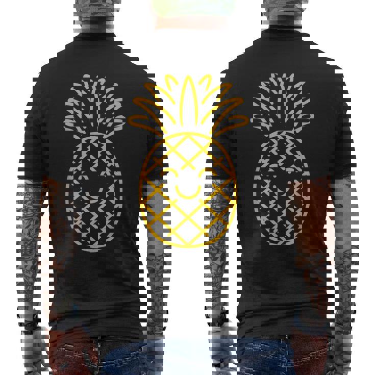 リトル パイナップル フルーツ 面白くてかわいいミニマリストのシンプルなパイナップル メンズTシャツ バックプリント