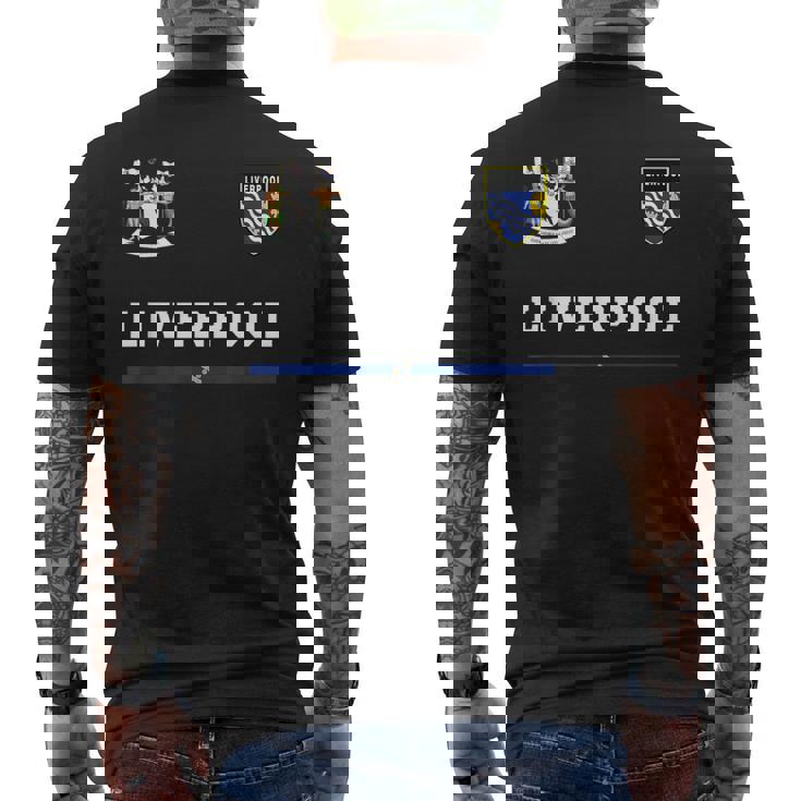 リバプール スポーツサッカージャージー フラッグ フットボール メンズTシャツ バックプリント