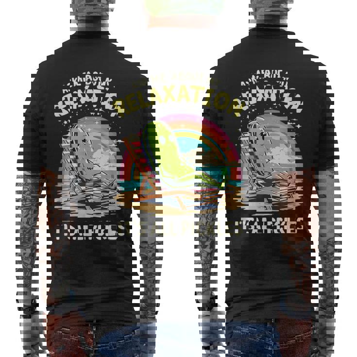 リラクゼーション聞いてピクルスモチベーション メンズTシャツ バックプリント