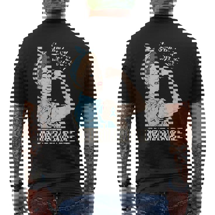 リンパ浮腫の意識 彼女の戦士 壊れないサポート メンズTシャツ バックプリント