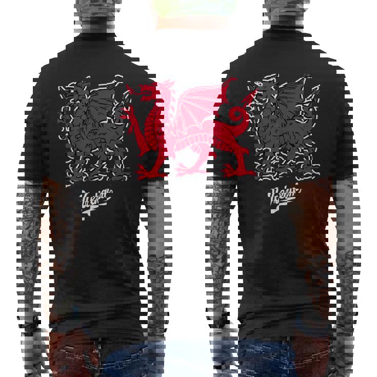 レクサム ウェールズドラゴン 小台本 メンズTシャツ バックプリント