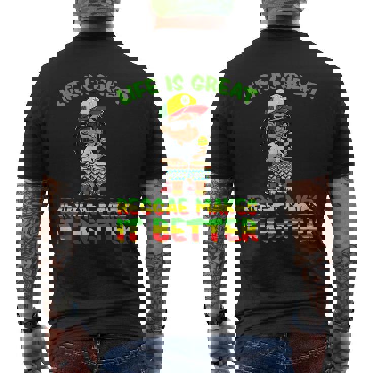 レゲエジャマイカ音楽 ラスタラスタファリレゲエ メンズTシャツ バックプリント