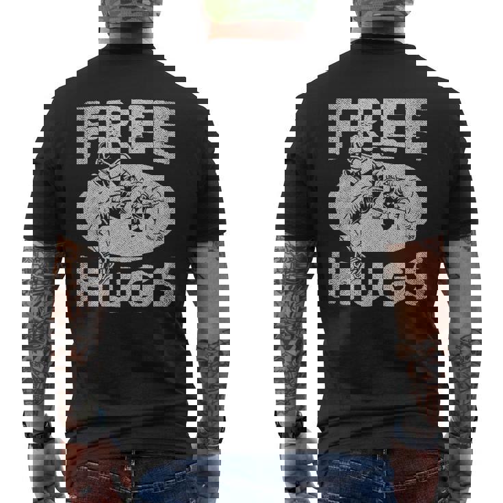 レスリングシャツ 面白いフリーハグレスリング メンズTシャツ バックプリント
