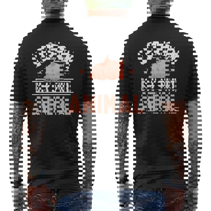 レチョンは私の精神動物です面白いですlechon Pinoy メンズTシャツ バックプリント