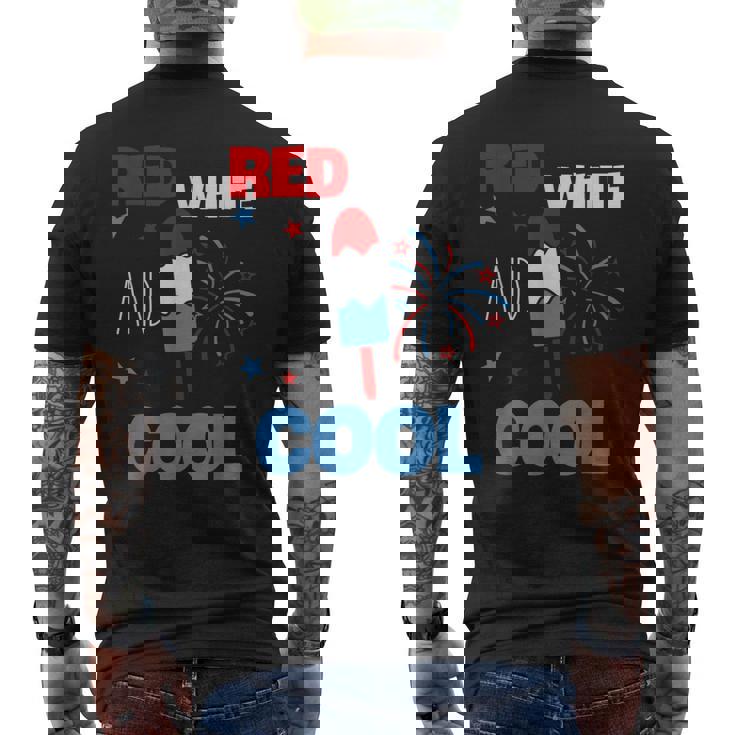 レッド ホワイト クールなアメリカ国旗 アイスキャンディー 面白い 7月4日 メンズTシャツ バックプリント
