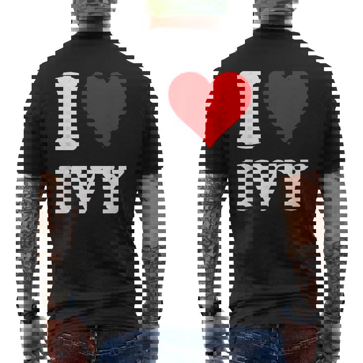 レッドハート アイビーが大好き メンズTシャツ バックプリント