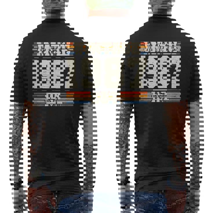 レトロ 38 年 ヴィンテージ 1987年 創業 38 周年 メンズTシャツ バックプリント