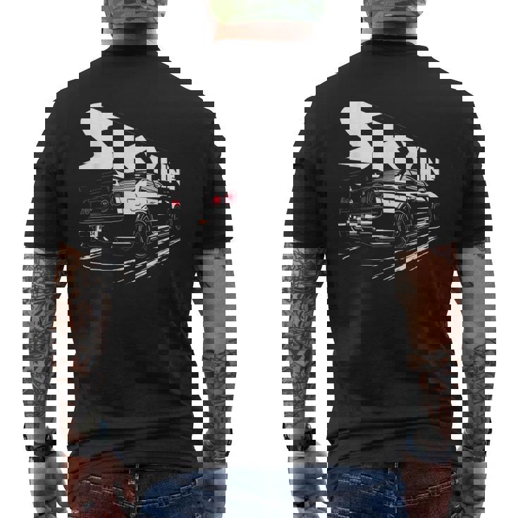 レトロ Jdm 日本語 ドリフト レーシング チューニング カー レジェンド スカイラインr34 メンズTシャツ バックプリント
