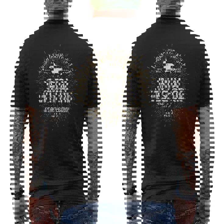 レトロ カーディガン・ウェルシュ・コーギー ヴィンテージ メンズTシャツ バックプリント