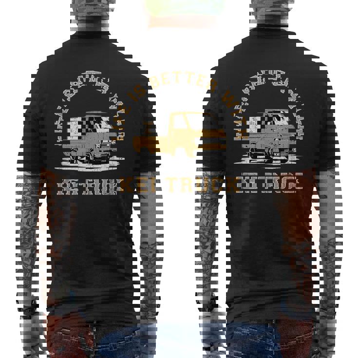 レトロ クラシック 軽トラック ピックアップトラック ヴィンテージデザイン メンズTシャツ バックプリント