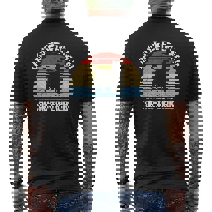 レトロ ケアンテリア 犬 メンズTシャツ バックプリント