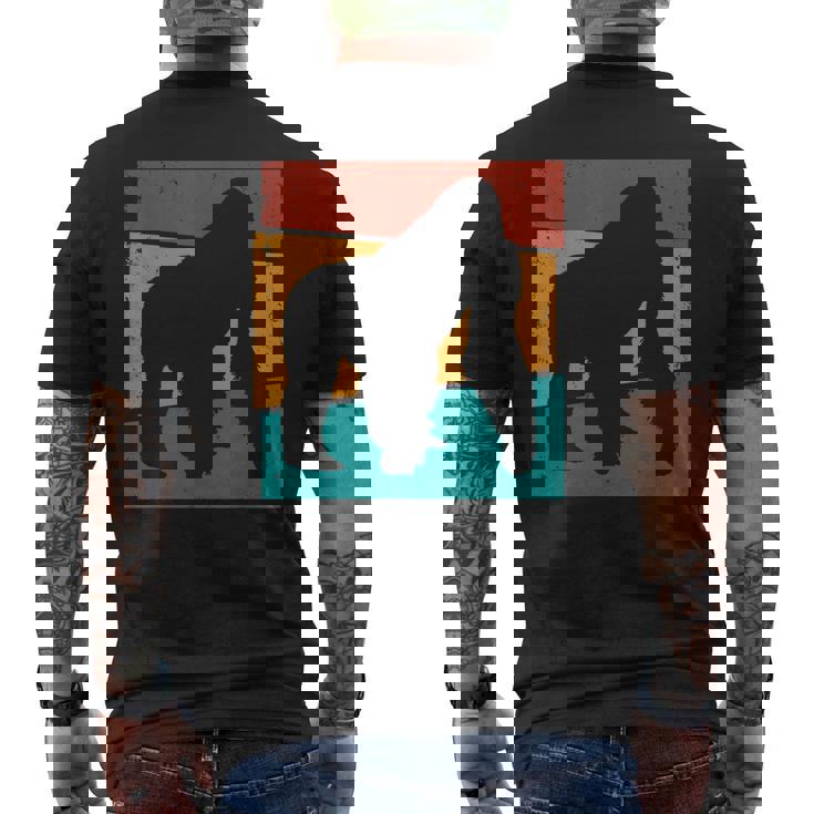 レトロ ゴリラ I エステティック ゴリラ I モンキー I ゴリラ メンズTシャツ バックプリント