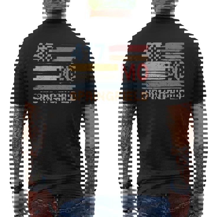 レトロ スプリングフィールド エリアコード 417 ミズーリ州 メンズTシャツ バックプリント