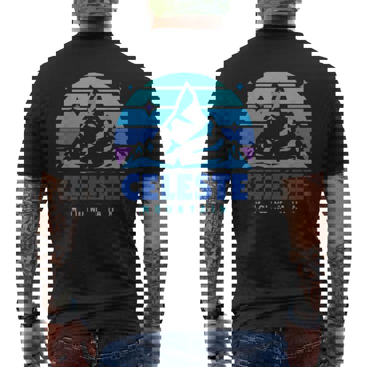 レトロ セレステ ヴィンテージデザイン 山遊び ビデオゲーム メンズTシャツ バックプリント