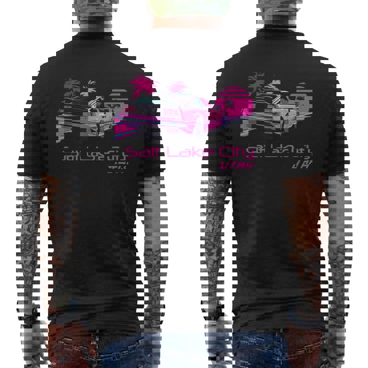 レトロ ソルトレイクシティ ユタ メンズTシャツ バックプリント