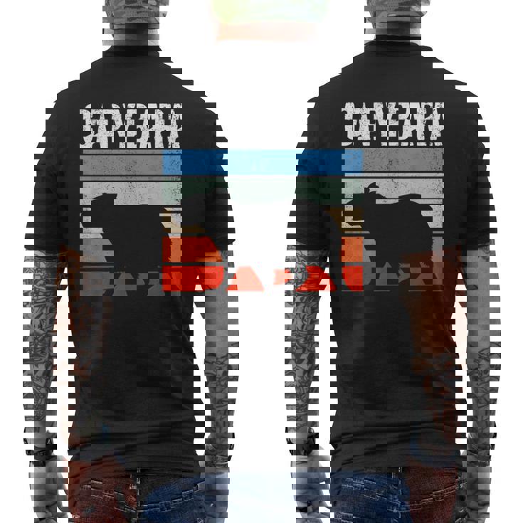 レトロ ビンテージ カピバラ かわいい 動物 メンズTシャツ バックプリント