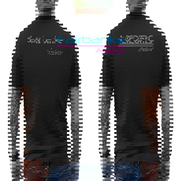 レトロ フェアバンクス アラスカ メンズTシャツ バックプリント