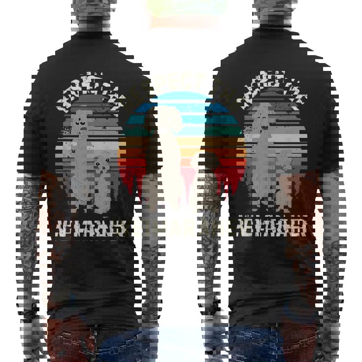 レトロ リスペクト ワイマラナー ヴィンテージ グランジ ワイマラナー 恋人 メンズTシャツ バックプリント