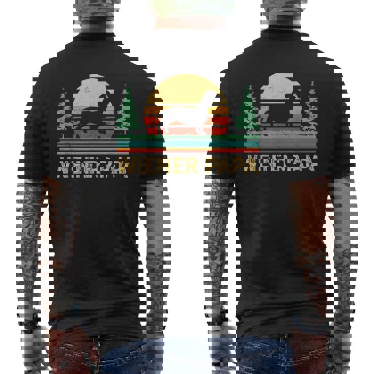 レトロ ワイナー 犬 パパ ギフト ヴィンテージ 犬 ダックスフンド ダックスフンド ダックス ドクシー メンズTシャツ バックプリント