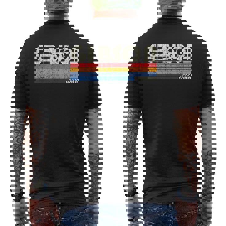 レトロ ヴィンテージ 70年代80年代スタイル ギブソン ジョージア州 メンズTシャツ バックプリント